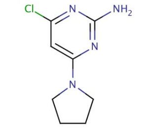 4-Chloro-6-pyrrolidin-1-yl-pyrimidin-2-ylamine (CAS 263276-45-5) - chemical structure image