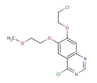 4-Chloro-7-(2-chloro-ethoxy)-6-(2-methoxy-ethoxy)-quinazoline (CAS 183322-20-5) - chemical structure image