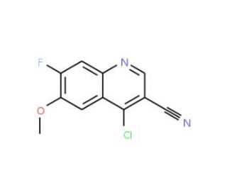 4-Chloro-7-fluoro-6-methoxy-quinoline-3-carbonitrile (CAS 622369-40-8) - chemical structure image
