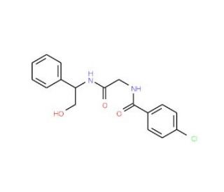 4-Chloro-N-{2-[(2-hydroxy-1-phenylethyl)amino]-2-oxoethyl}benzenecarboxamide - chemical structure image