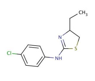 (4-Chloro-phenyl)-(4-ethyl-4,5-dihydro-thiazol-2-yl)-amine - chemical structure image