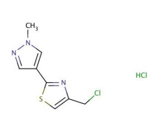 4-(chloromethyl)-2-(1-methyl-1H-pyrazol-4-yl)-1,3-thiazole hydrochloride - chemical structure image