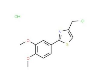 4-(chloromethyl)-2-(3,4-dimethoxyphenyl)-1,3-thiazole hydrochloride (CAS 55315-32-7) - chemical structure image