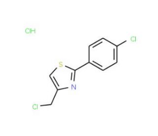 4-(chloromethyl)-2-(4-chlorophenyl)-1,3-thiazole hydrochloride (CAS 17969-22-1 (non-salt)) - chemical structure image