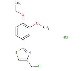 4-(chloromethyl)-2-(4-ethoxy-3-methoxyphenyl)-1,3-thiazole hydrochloride - chemical structure image
