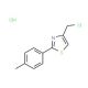 4-(chloromethyl)-2-(4-methylphenyl)-1,3-thiazole hydrochloride (CAS 1049764-74-0) - chemical structure image