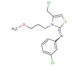 [4-Chloromethyl-3-(3-methoxy-propyl)-3H-thiazol-2-ylidene]-(3-chloro-phenyl)-amine - chemical structure image