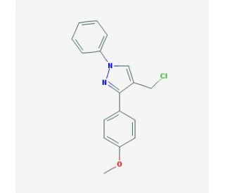 4-(chloromethyl)-3-(4-methoxyphenyl)-1-phenyl-1H-pyrazole - chemical structure image