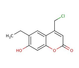 4-(chloromethyl)-6-ethyl-7-hydroxy-2H-chromen-2-one - chemical structure image