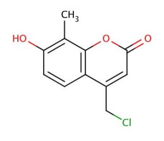 4-(chloromethyl)-7-hydroxy-8-methyl-2H-chromen-2-one (CAS 163684-50-2) - chemical structure image