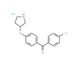 (4-Chlorophenyl)[4-(3-pyrrolidinyloxy)phenyl]-methanone hydrochloride - chemical structure image