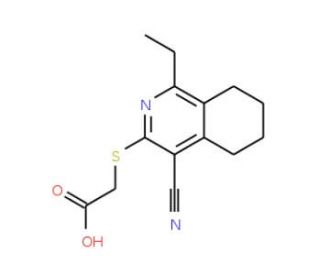 (4-Cyano-1-ethyl-5,6,7,8-tetrahydro-isoquinolin-3-ylsulfanyl)-acetic acid - chemical structure image