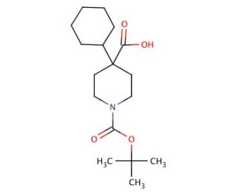 4-Cyclohexyl-1,4-piperidinedicarboxylic Acid tert-Butyl Ester (CAS 273378-16-8) - chemical structure image