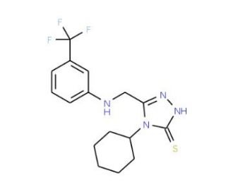 4-cyclohexyl-5-({[3-(trifluoromethyl)phenyl]amino}methyl)-4H-1,2,4-triazole-3-thiol - chemical structure image