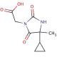 (4-cyclopropyl-4-methyl-2,5-dioxoimidazolidin-1-yl)acetic acid - chemical structure image