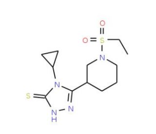 4-Cyclopropyl-5-[1-(ethylsulfonyl)piperidin-3-yl]-4H-1,2,4-triazole-3-thiol - chemical structure image
