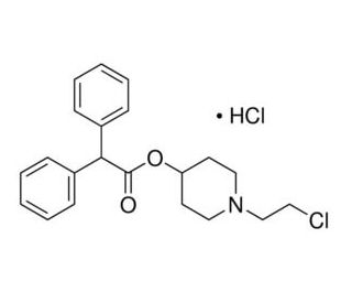 4-Diphenylacetoxy-N-(2-chloroethyl)piperidine hydrochloride (CAS 130817-71-9) - chemical structure image