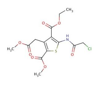 4-ethyl 2-methyl 5-[(chloroacetyl)amino]-3-(2-methoxy-2-oxoethyl)thiophene-2,4-dicarboxylate - chemical structure image