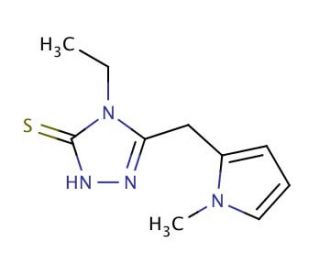 4-Ethyl-5-[(1-methyl-1H-pyrrol-2-yl)methyl]-4H-1,2,4-triazole-3-thiol - chemical structure image