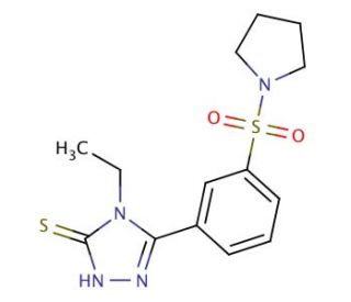 4-ethyl-5-[3-(pyrrolidin-1-ylsulfonyl)phenyl]-4H-1,2,4-triazole-3-thiol - chemical structure image