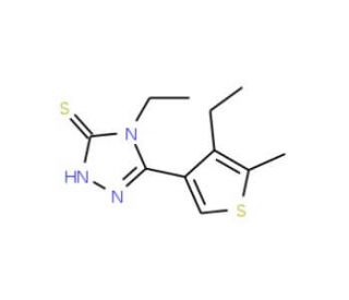 4-Ethyl-5-(4-ethyl-5-methylthien-3-yl)-4H-1,2,4-triazole-3-thiol - chemical structure image
