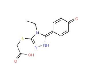 [4-Ethyl-5-(4-hydroxyphenyl)-4H-[1,2,4]triazol-3-ylsulfanyl]-acetic acid - chemical structure image