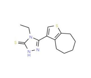 4-Ethyl-5-(5,6,7,8-tetrahydro-4H-cyclohepta-[b]thien-3-yl)-4H-1,2,4-triazole-3-thiol - chemical structure image