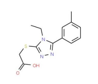 (4-Ethyl-5-m-tolyl-4H-[1,2,4]triazol-3-yl-sulfanyl)acetic acid - chemical structure image