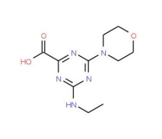 4-Ethylamino-6-morpholin-4-yl-[1,3,5]triazine-2-carboxylic acid - chemical structure image