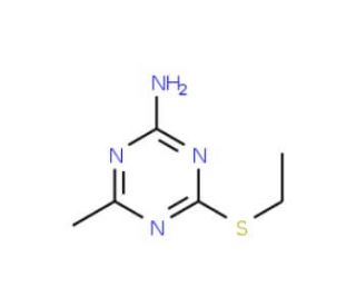 4-(Ethylthio)-6-methyl-1,3,5-triazin-2-amine (CAS 57639-45-9) - chemical structure image