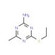 4-(Ethylthio)-6-methyl-1,3,5-triazin-2-amine (CAS 57639-45-9) - chemical structure image