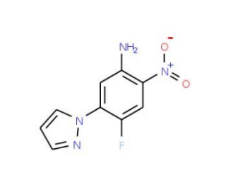 4-fluoro-2-nitro-5-(1H-pyrazol-1-yl)aniline - chemical structure image