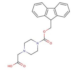 4-Fmoc-1-piperazineacetic acid hydrate (CAS 180576-05-0) - chemical structure image