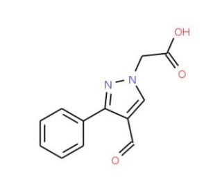 (4-Formyl-3-phenyl-1H-pyrazol-1-yl)acetic acid - chemical structure image