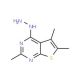 4-hydrazino-2,5,6-trimethylthieno[2,3-d]pyrimidine (CAS 77995-55-2) - chemical structure image
