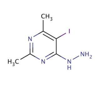 4-Hydrazino-5-iodo-2,6-dimethylpyrimidine - chemical structure image