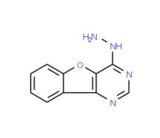 4-hydrazino[1]benzofuro[3,2-d]pyrimidine (CAS 65024-00-2) - chemical structure image
