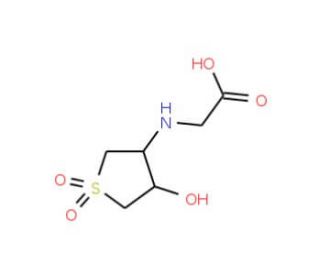(4-Hydroxy-1,1-dioxo-tetrahydro-1lambda*6*-thiophen-3-ylamino)-acetic acid (CAS 294669-00-4) - chemical structure image