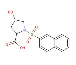 4-hydroxy-1-(2-naphthylsulfonyl)pyrrolidine-2-carboxylic acid - chemical structure image