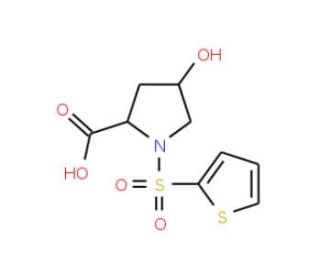 4-Hydroxy-1-(2-thienylsulfonyl)-2-pyrrolidinecarboxylic acid - chemical structure image
