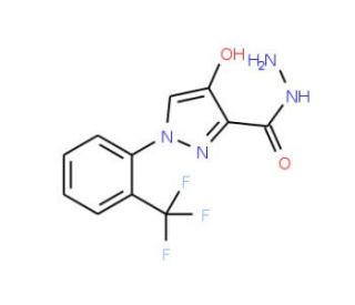 4-hydroxy-1-[2-(trifluoromethyl)phenyl]-1H-pyrazole-3-carbohydrazide - chemical structure image