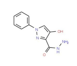 4-hydroxy-1-phenyl-1H-pyrazole-3-carbohydrazide - chemical structure image
