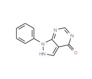 4-Hydroxy-1-phenylpyrazolo[3,4-d]pyrimidine (CAS 21314-17-0) - chemical structure image