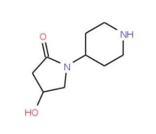 4-Hydroxy-1-piperidin-4-yl-pyrrolidin-2-one (CAS 941672-66-8) - chemical structure image