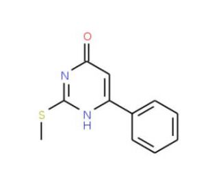 4-Hydroxy-2-(methylthio)-6-phenylpyrimidine (CAS 56035-29-1) - chemical structure image