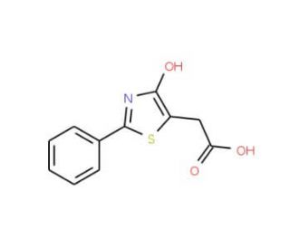 (4-Hydroxy-2-phenyl-1,3-thiazol-5-yl)acetic acid (CAS 133834-03-4) - chemical structure image