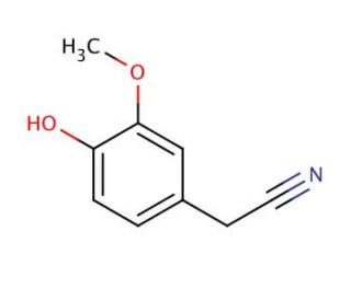 4-Hydroxy-3-methoxyphenylacetonitrile (CAS 4468-59-1) - chemical structure image