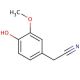 4-Hydroxy-3-methoxyphenylacetonitrile (CAS 4468-59-1) - chemical structure image