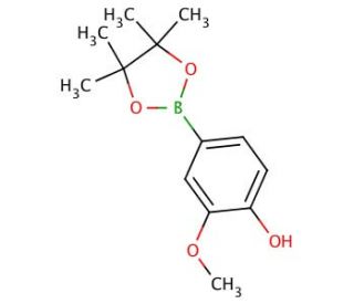 4-Hydroxy-3-methoxyphenylboronic acid pinacol ester (CAS 269410-22-2) - chemical structure image