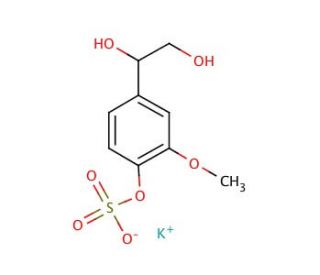 4-Hydroxy-3-methoxyphenylglycol sulfate potassium salt (CAS 71324-20-4) - chemical structure image